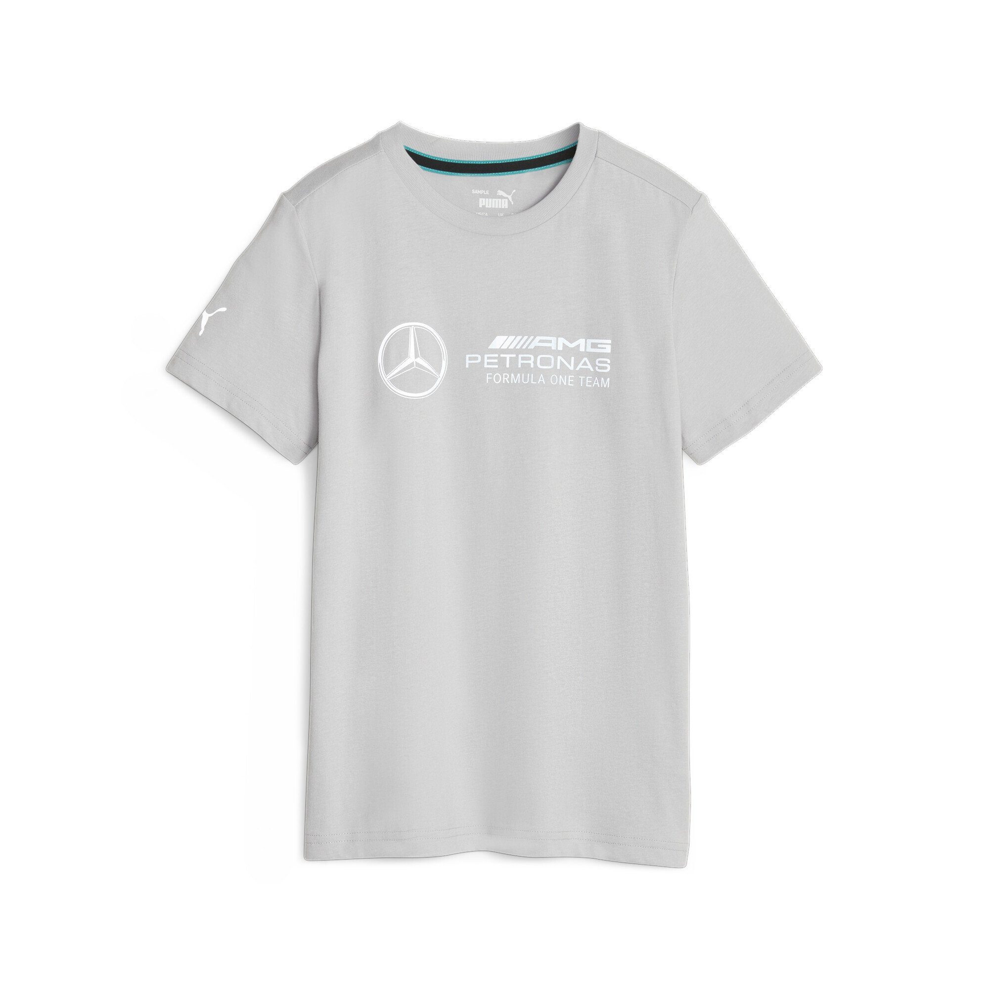 PUMA T-Shirt Mercedes-AMG T-Shirt Gray Team Jugendliche Motorsport-Logo Mercedes Petronas Silver