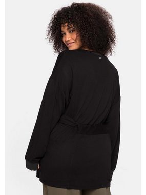 Sheego Shirtjacke Große Größen mit Gürtel und Reißverschluss