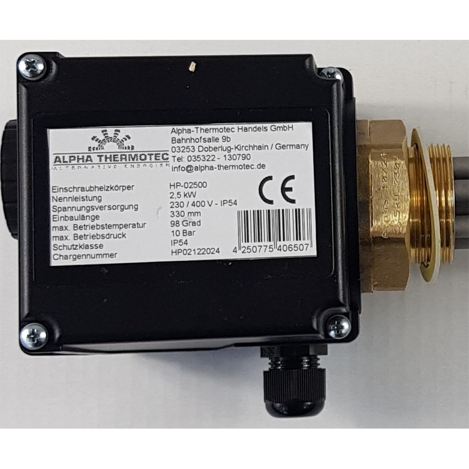 Alpha Thermotec Heizstab Heizpatrone HP isolierte Ausführung, schwarz – Bild 5 von 5