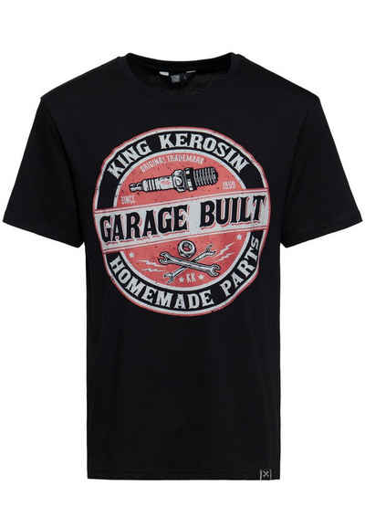 KingKerosin T-Shirt Garage Built mit Frontprint im Workerstyle