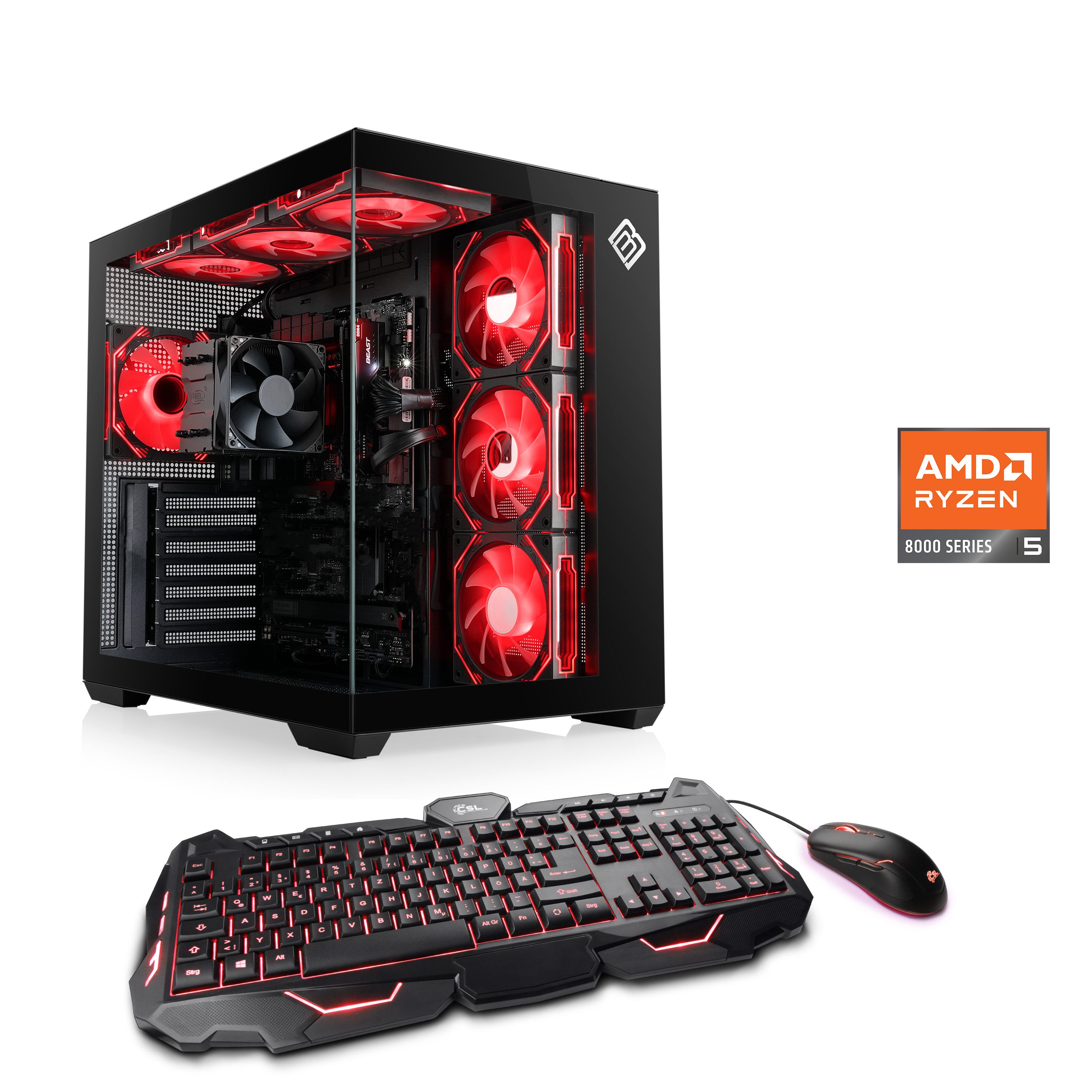 CSL Vitrum Advanced V24490 PC (AMD Ryzen 5 8600G, 16 GB RAM, 500 GB SSD, Luftkühlung)