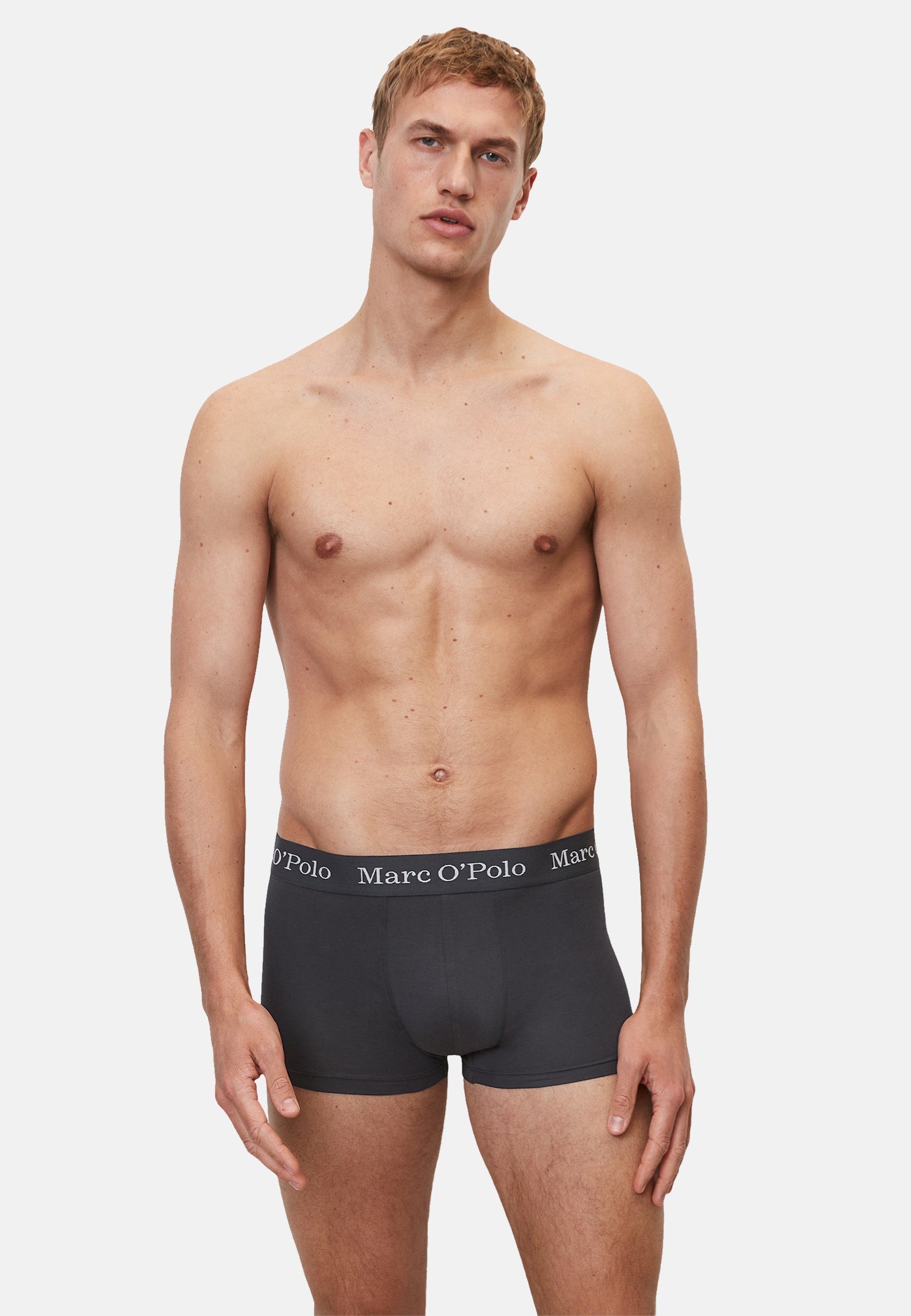 Black/Navy/Grey Unterhosen Melange Boxershorts (3-St) Boxershorts Marc Basic Dreierpack O'Polo