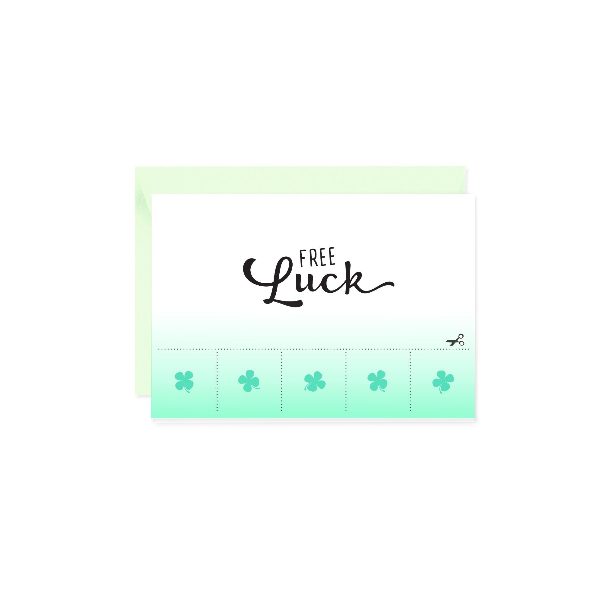 Bow & Hummingbird Grußkarte Mini-Grußkarte Free Luck, Klappkarte mit Umschlag