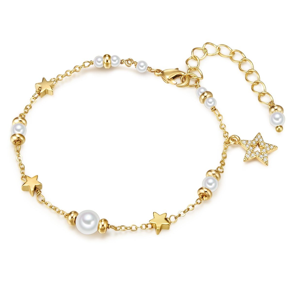 Lulu & Jane Armband Stern gelbgold, Metall-Legierung | Armbänder