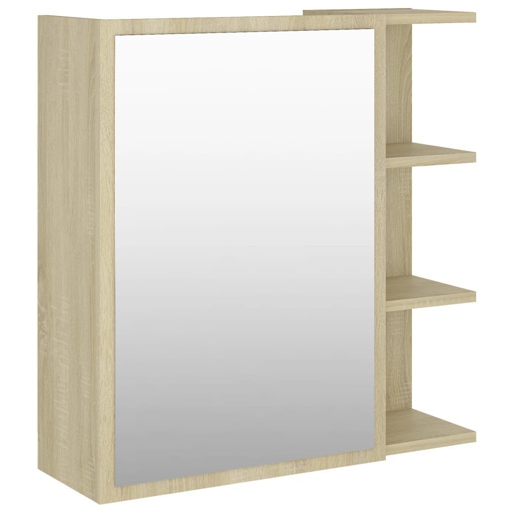 vidaXL Badezimmerspiegelschrank Bad-Spiegelschrank Sonoma-Eiche 62,5×20,5×64 cm Holzwerkstoff (1-St)