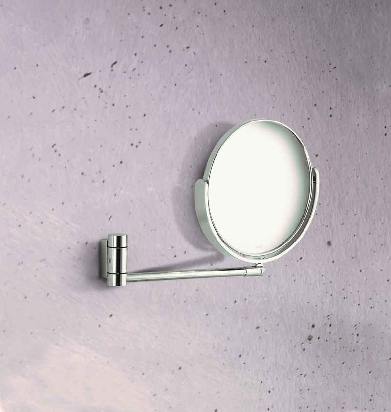Keuco Kosmetikspiegel »Plan«, Schminkspiegel, Rasierspiegel, aus Metall und Echtkristall-Glas, ⌀ 20,5 cm, rund, chrom