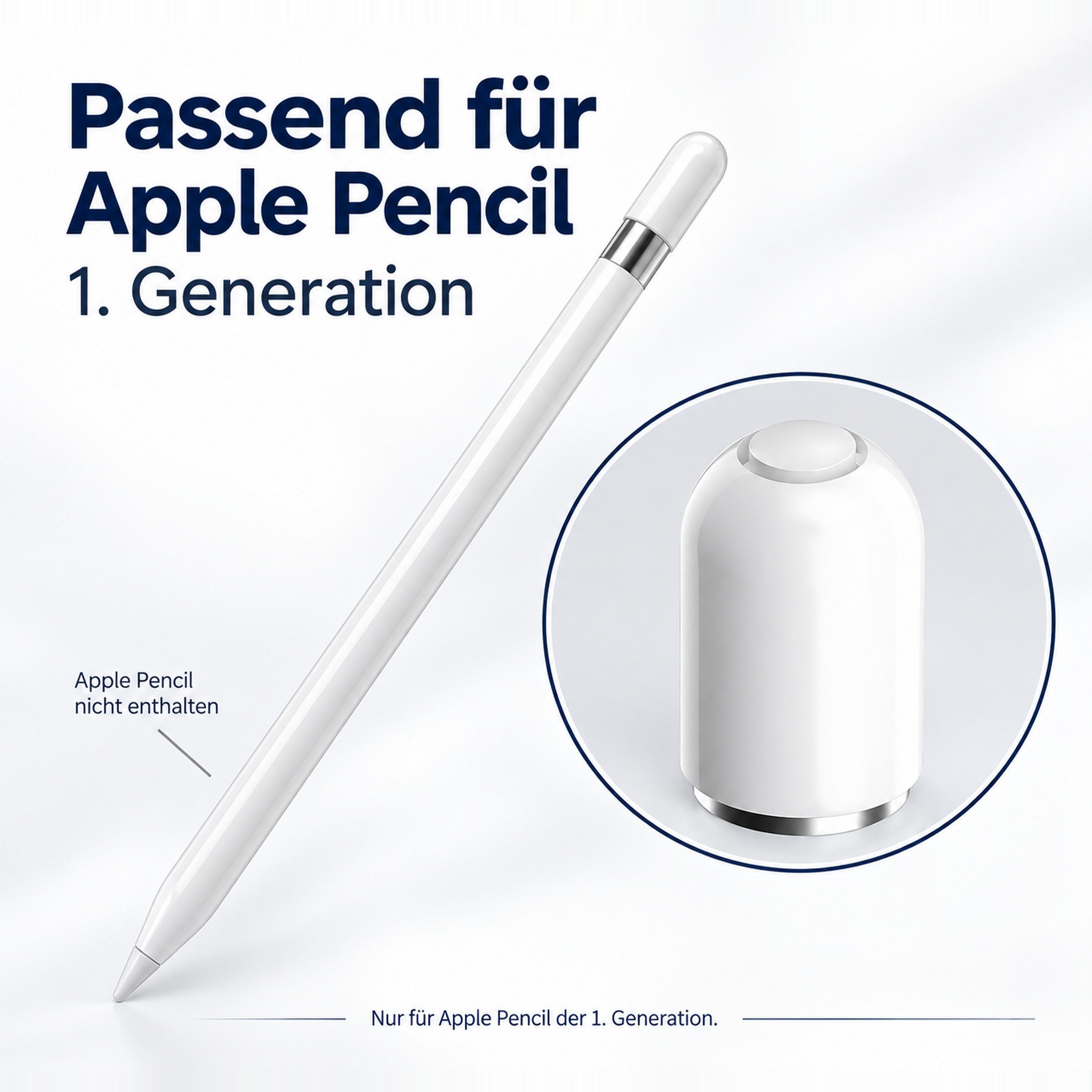 PlugUp Eingabestift-Adapter Ersatzkappe für Apple Pencil 1. Generation – Schutzkappe für Ladeport (1-St) Ersatzkappe für den Apple Pencil 1. Generation – Bild 2 von 5