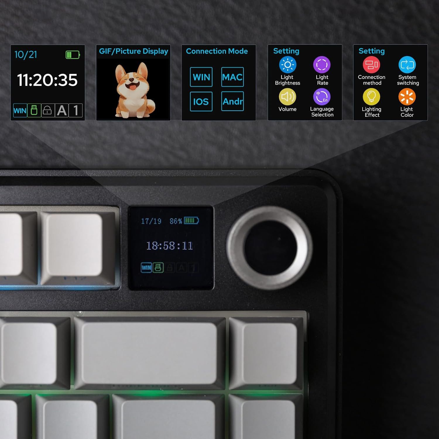 nsihing AULA F75 Max Mechanische Gaming Tastatur, RGB, Hot Swap, Kabellos Gaming-Tastatur – Bild 4 von 5