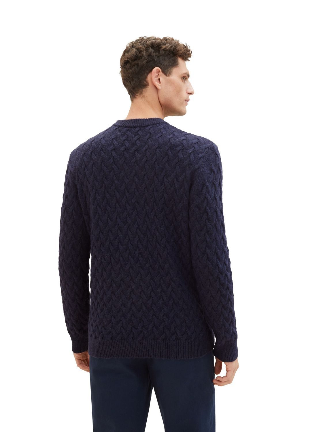 TOM TAILOR Strickpullover COSY CABLE KNIT mit Wolle