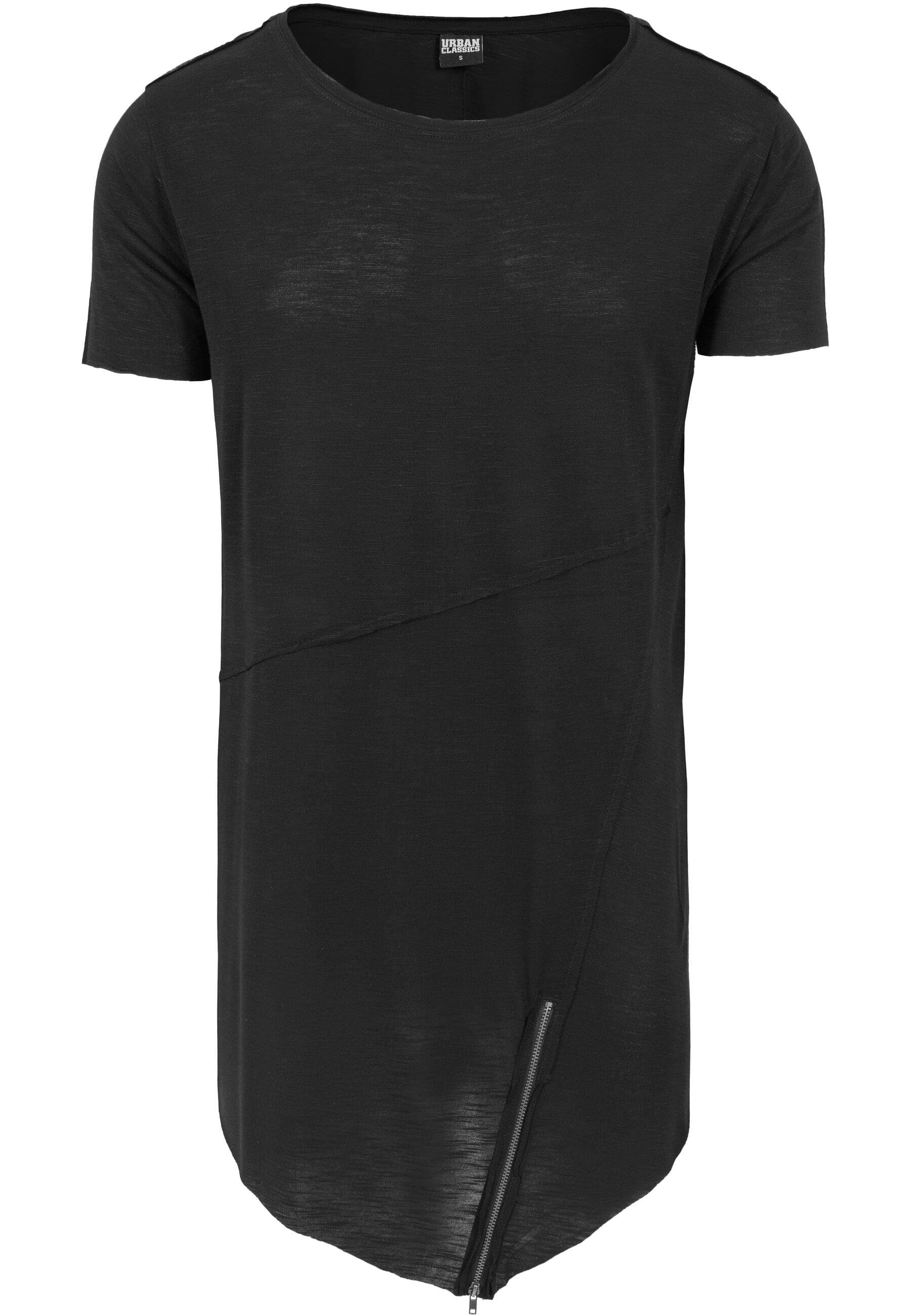 URBAN CLASSICS T-Shirt Urban Classics Herren Long Open Edge Front Zip Tee (1-tlg)