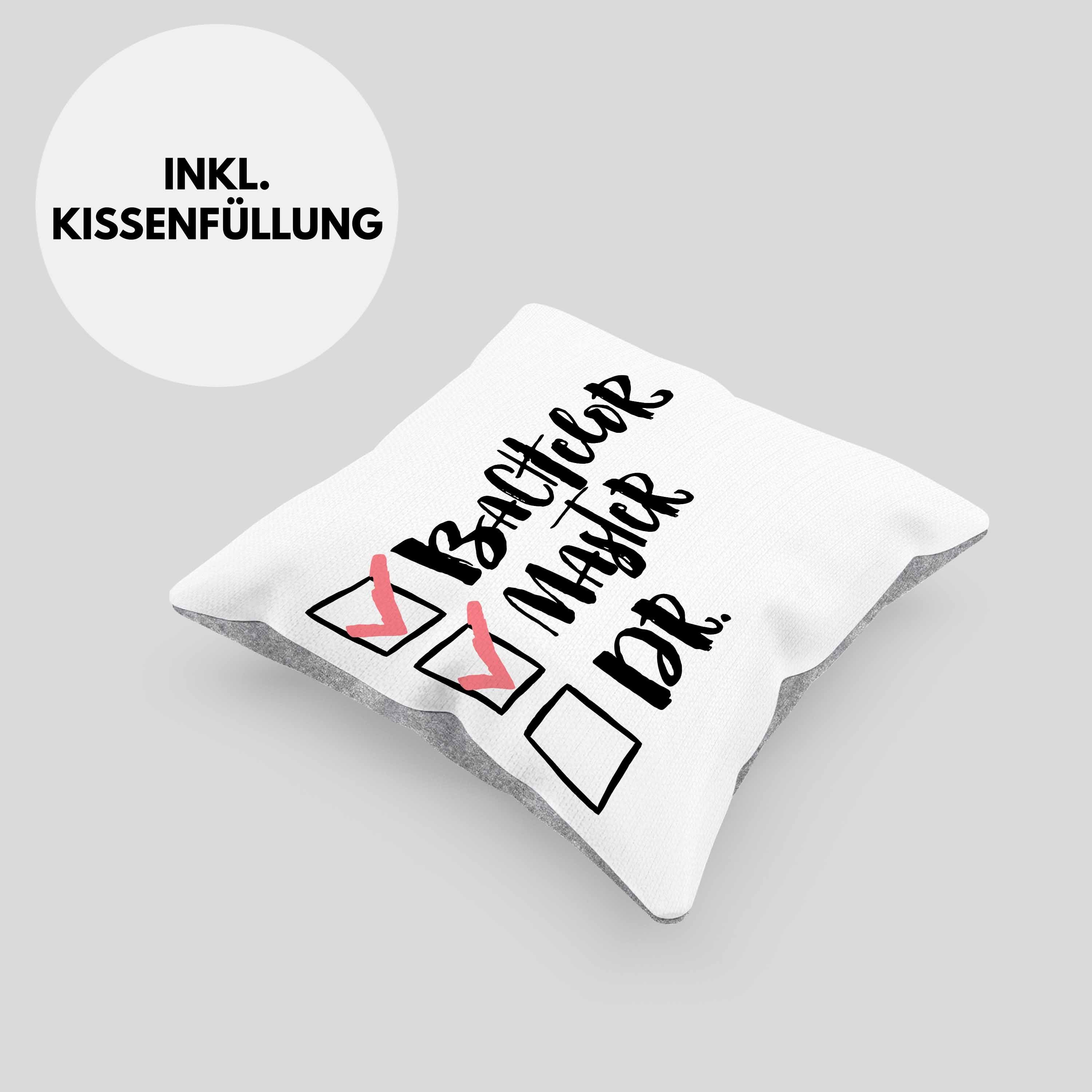 Kissen mit Dekokissen Trendation - 40x40 Grau Studium Füllung Dekokissen Doktor Prüfung - Graduation Master Geschenk Master Abschluss Bachelor Trendation Bestanden