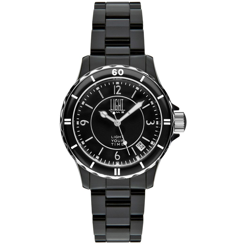 Quarzuhr Armbanduhr Damen Kunststoff Datum Schwarz L114C