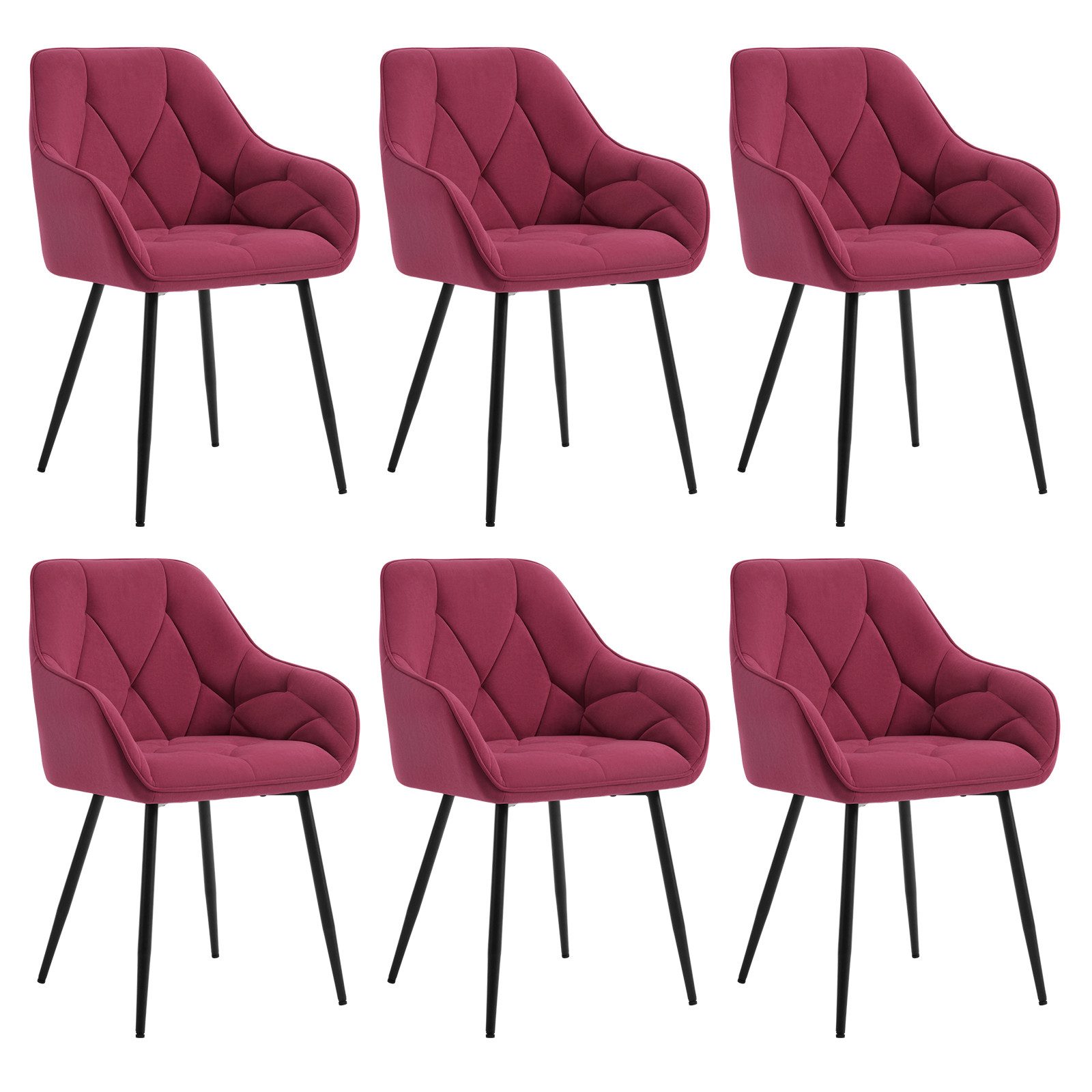 Woltu 4-Fußstuhl (Set, 6 St), Esszimmerstühle ergonomischer aus Samt günstig online kaufen