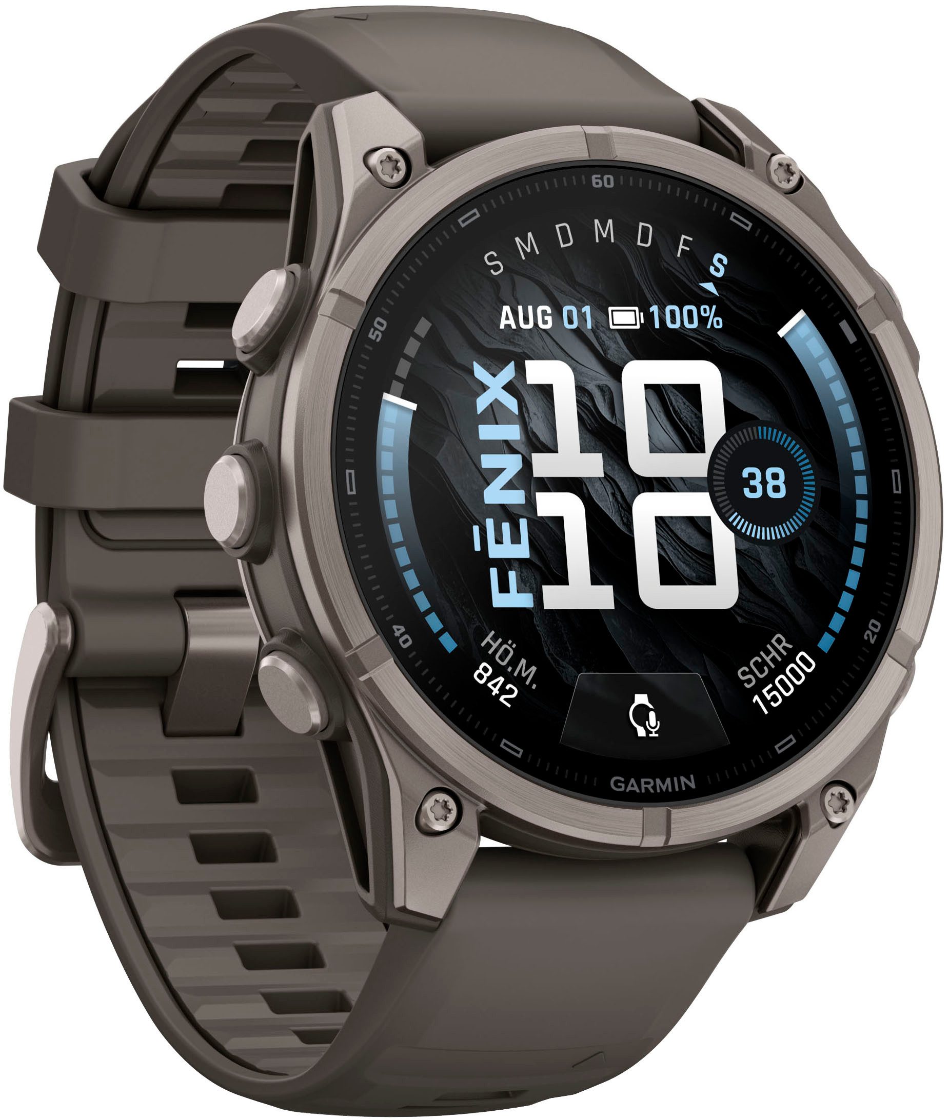 Garmin fenix 9 47mm Kieselgrau/Titan Silikon Armband – Bild 3 von 5