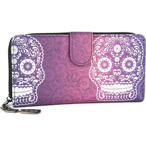 styleBREAKER Geldbörse (1-tlg), Große Geldbörse Sugar Skull Totenkopf