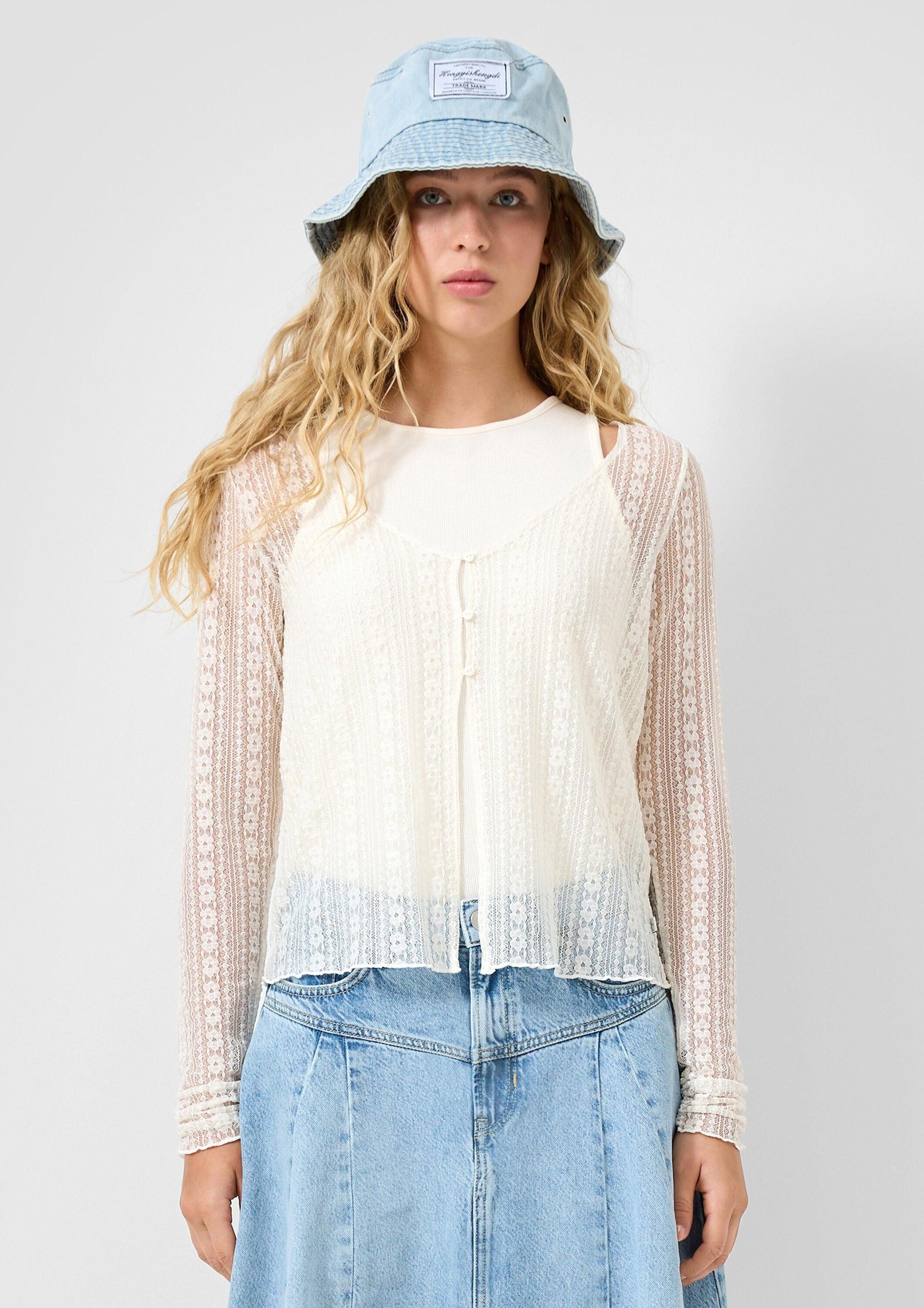 QS Cardigan T-Shirt 2-in-1-Shirt