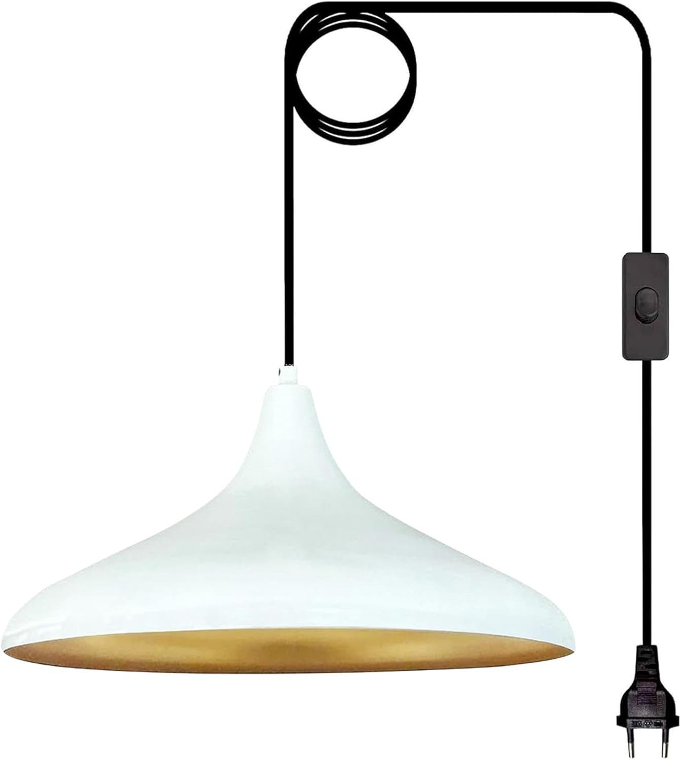 Bamyum Pendelleuchte Champion Pendelleuchte mit Stecker 35 cm, Metall mit 450 cm Kabel, ohne Leuchtmittel