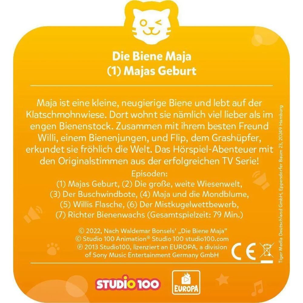 Tiger Media Deutschland GmbH Hörspiel tigercard - Biene Maja - Majas Geburt