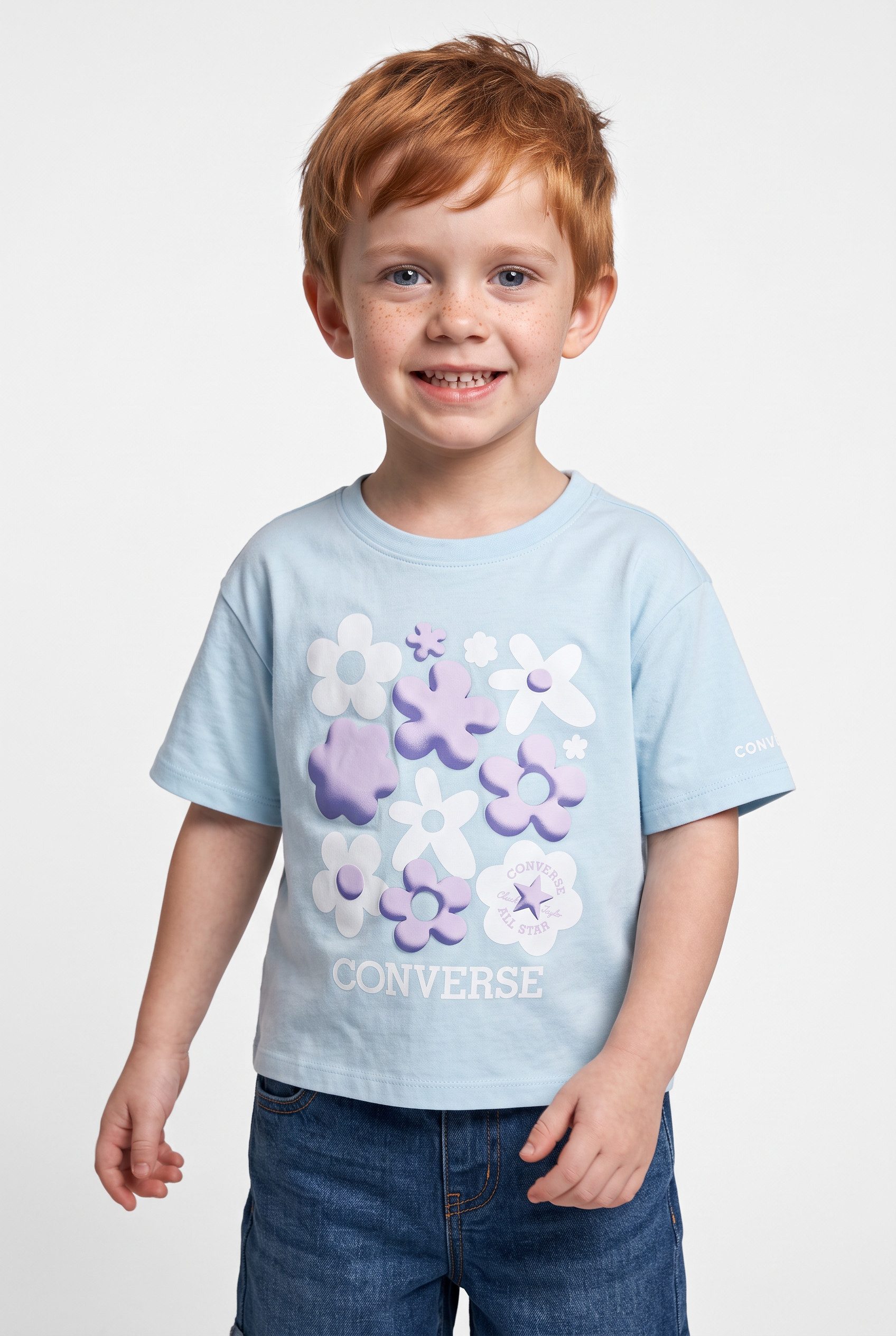 Converse T-Shirt CNVG BUBBLY FLORAL TEE für Kinder geeignet, T-Shirt-Form, aus Baumwolle und Polyester