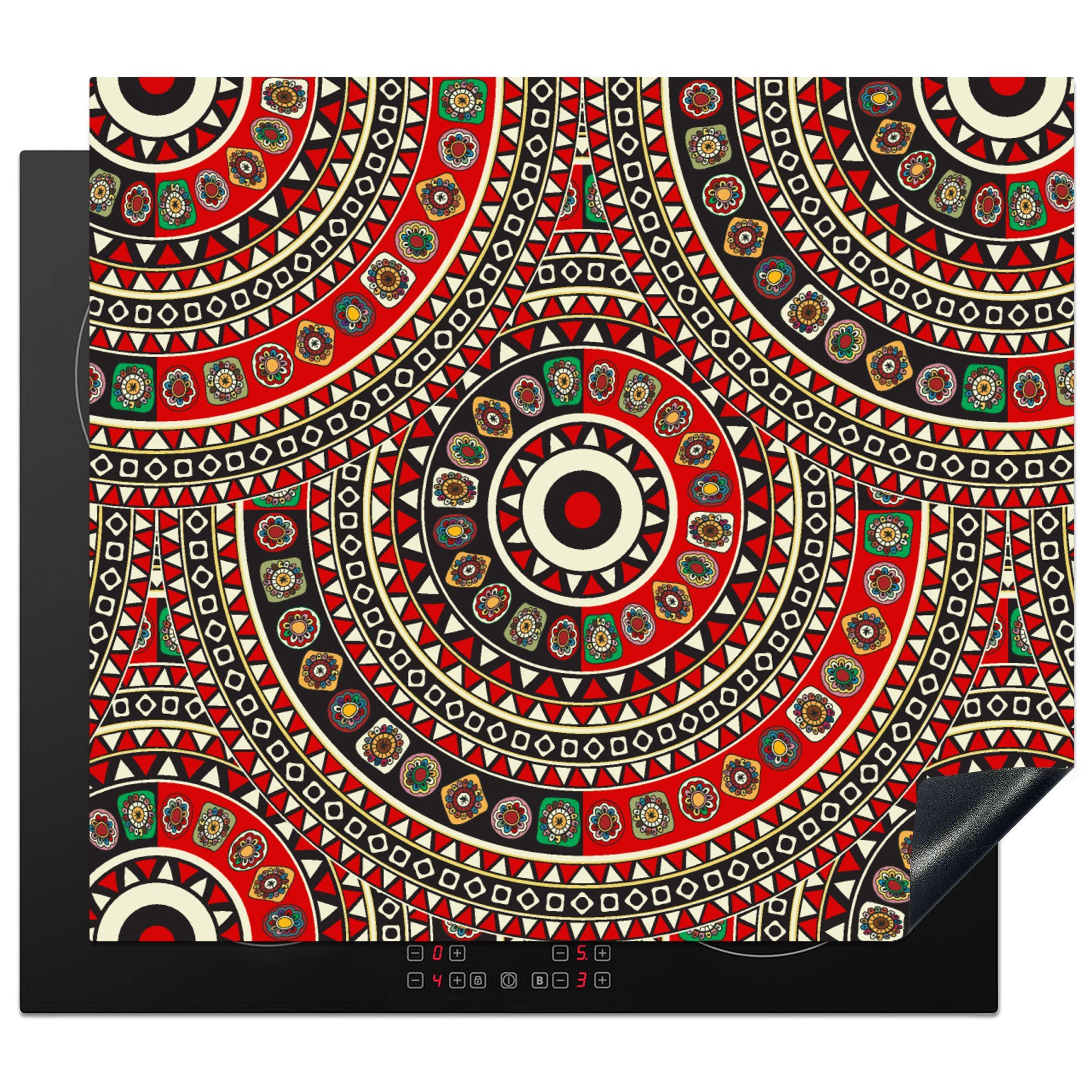 MuchoWow Herdblende-/Abdeckplatte Muster - Mandala - Australien, Vinyl, (1 tlg), 60x52 cm, Mobile Arbeitsfläche nutzbar, Ceranfeldabdeckung