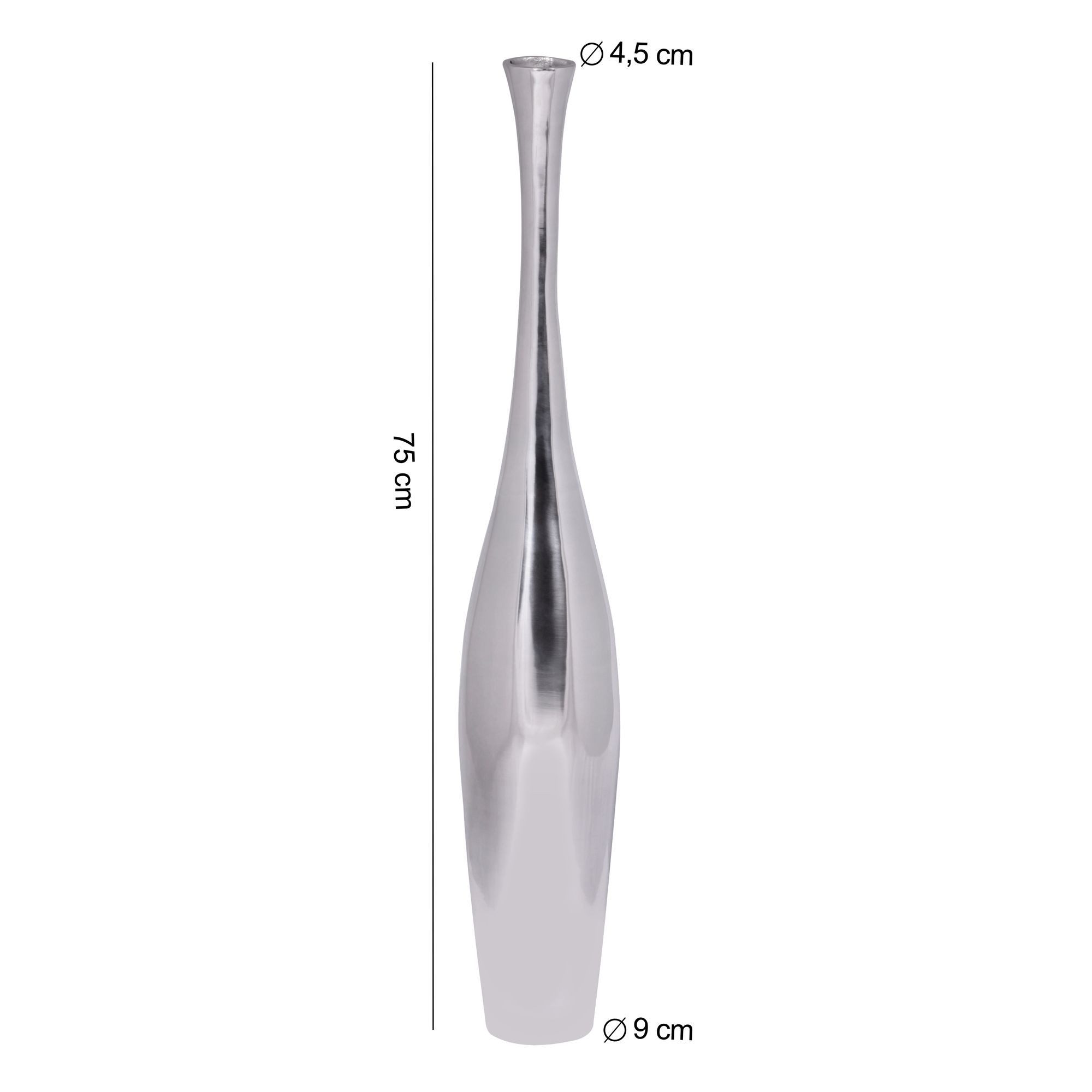 FINEBUY Dekovase SuVa4719_1 Aluminium Blumenvase Alu-Dekoration Wohndeko Fa günstig online kaufen