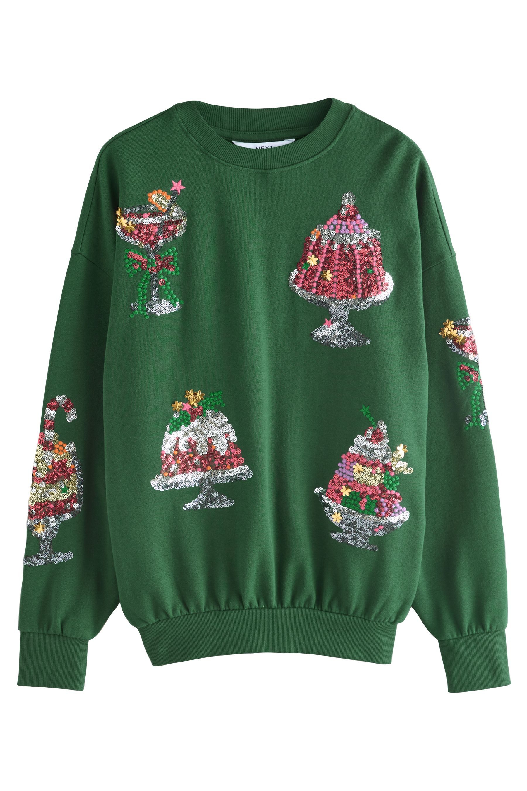 Next Sweater Sweatshirt mit Grafik, Pailletten und Stickerei (1-tlg) günstig online kaufen