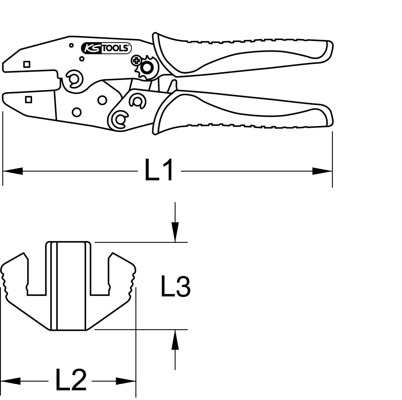 Thumbnail - KS Tools Abisolierzange Crimpzange für Westernstecker, RJ22