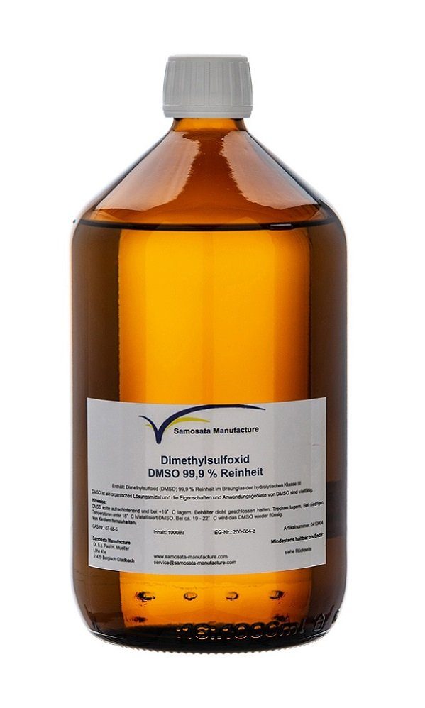 Samosata Manufacture Universalgrundierung DMSO 99,9% Reinheit (ph.eur) 1000 ml im hydrolytischen Veral Glas, keine