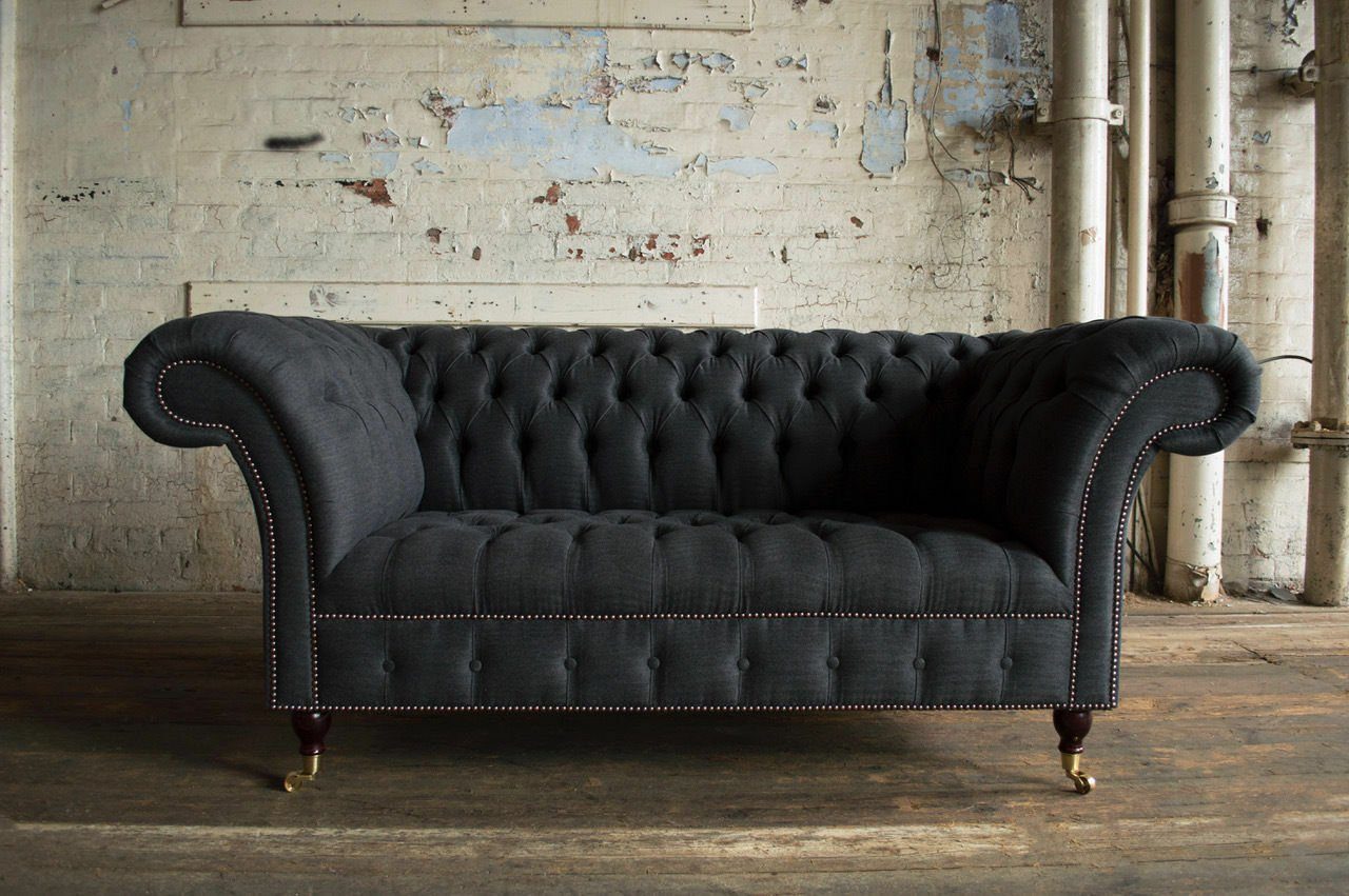 JVmoebel 2-Sitzer Chesterfield Sofa Couch 1074 Polster Sitzer Textil 2 Sofas Klassischer