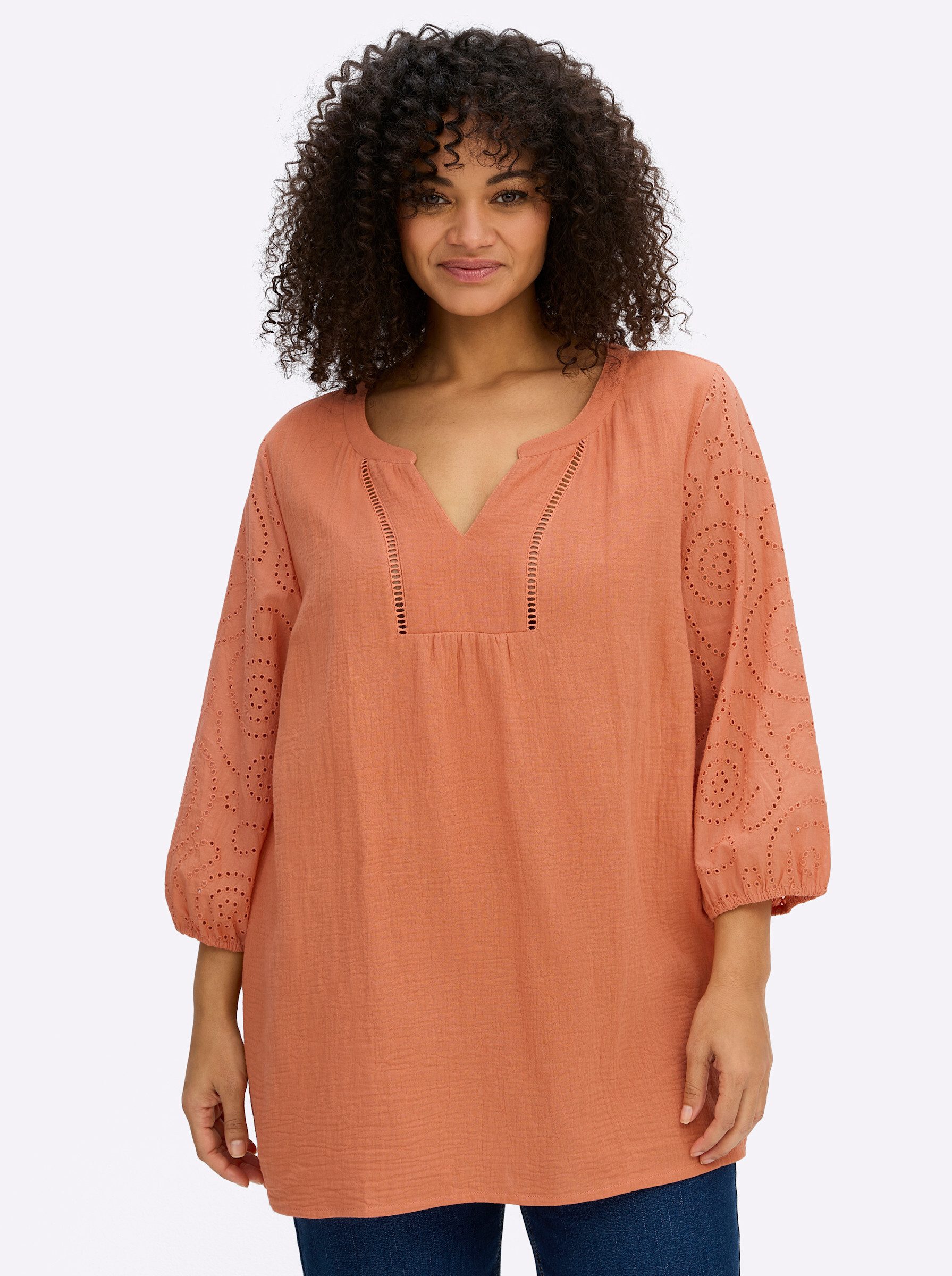 Klassische Bluse Tunika 3/4-Arm