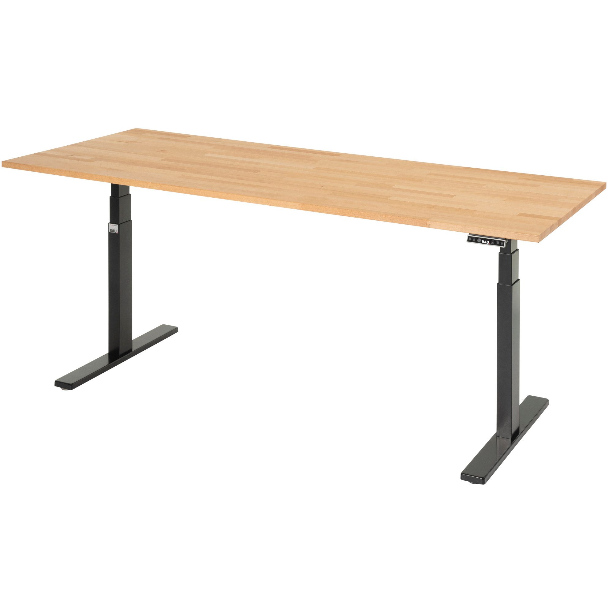 RAU Schreibtisch Schreibtisch adlatus 100 2000x800x650-1300 B-Platte schwarz