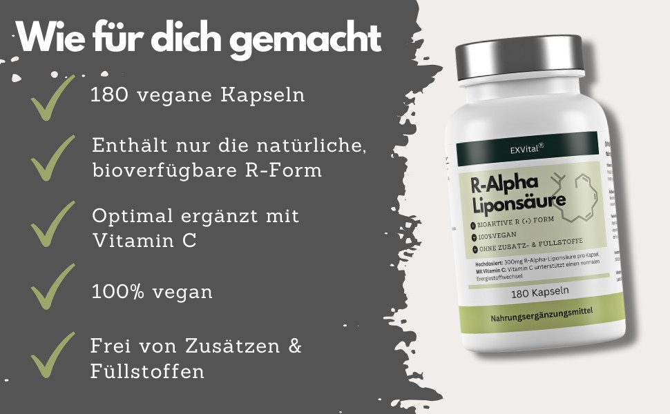 R-Alpha-Liponsäure 180 Kapseln, 300mg Kapseln, 180 St., 75 g