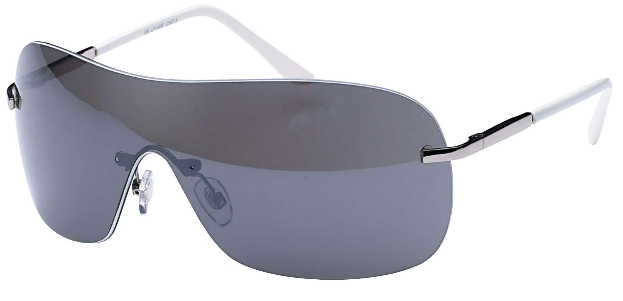 BEZLIT Eyewear Monoscheibensonnenbrille Damen Sonnen Brille Monoscheiben (1-St) mit schwarzen Linsen Weiß