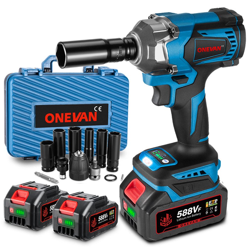 ONEVAN Akku-Schlagschrauber 950Nm 1/2 Zoll Bürstenloser Elektro Schlagschra günstig online kaufen