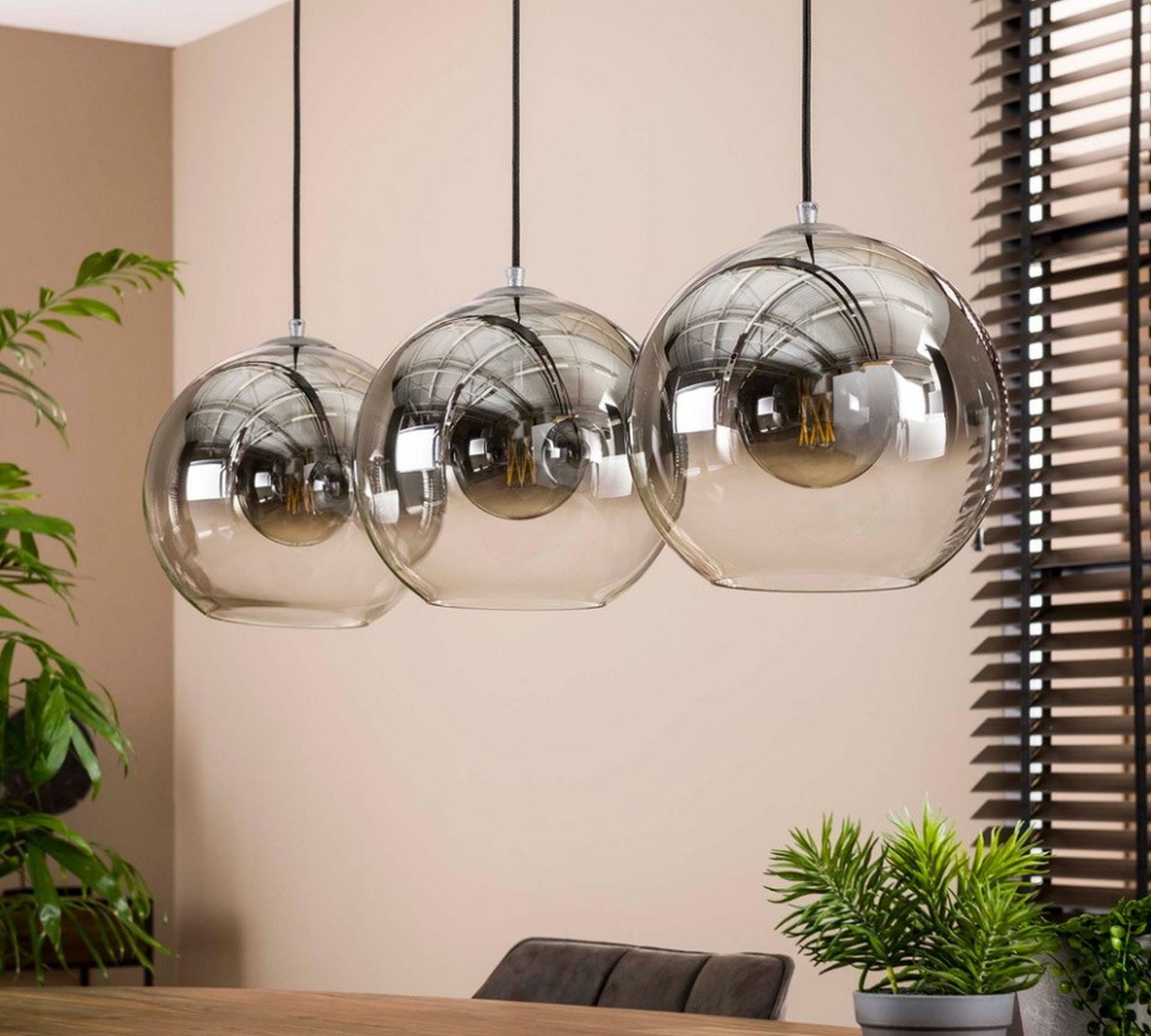 Vintagehaus Pendelleuchte Hängelampe Pendelleuchte Shaded Rauchglas Bubble günstig online kaufen