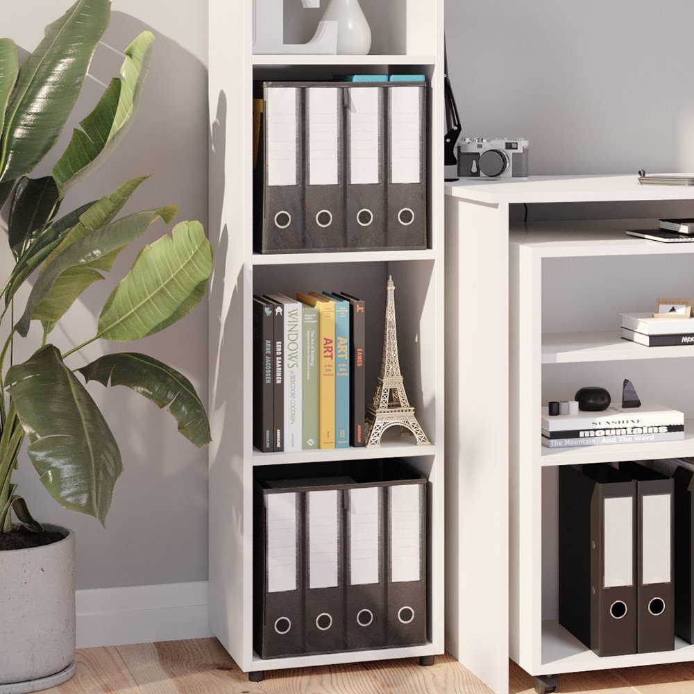 Vicco Raumteiler Ludus, Weiß, 142.5 x 36.2 cm mit 2 Faltboxen opt.3 günstig online kaufen