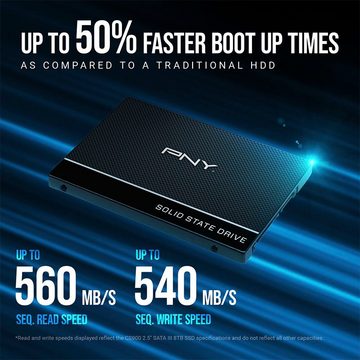 PNY CS900 2.5'' SATA III SSD 2TB interne SSD (2TB) 2,5" 550 MB/S Lesegeschwindigkeit, 530 MB/S Schreibgeschwindigkeit