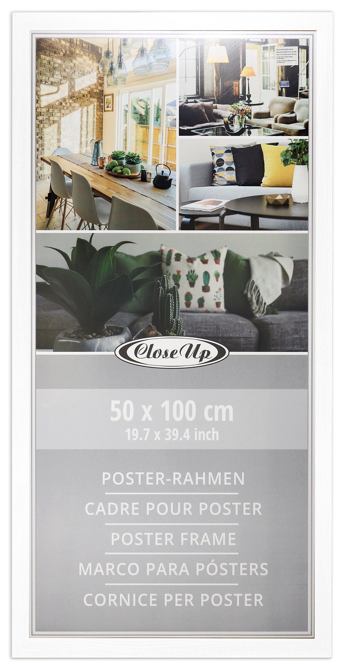Close Up Bilderrahmen Posterrahmen 50 x 100 cm weiß günstig online kaufen
