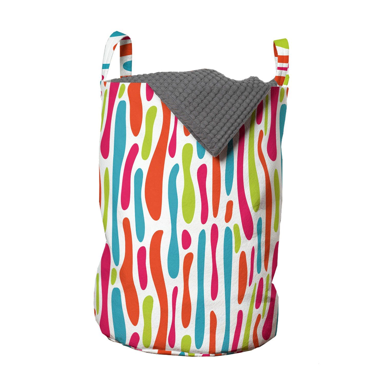 Abakuhaus Wäschesäckchen Wäschekorb mit Griffen Kordelzugverschluss für Waschsalons, Bunt Formlos Farbe Spots Motiv