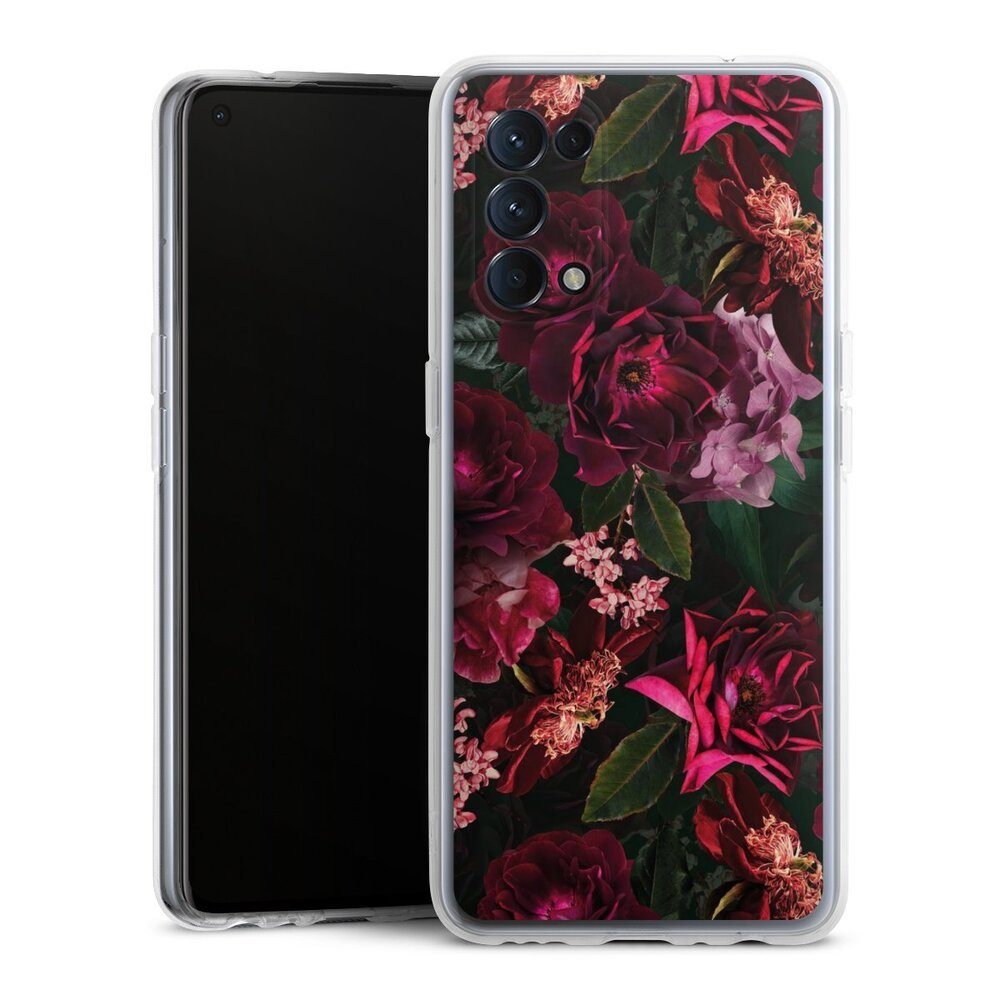 DeinDesign Handyhülle Rose Blumen Blüte Dark Red and Pink Flowers, Oppo Find X3 lite Silikon Hülle Bumper Case Handy Schutzhülle