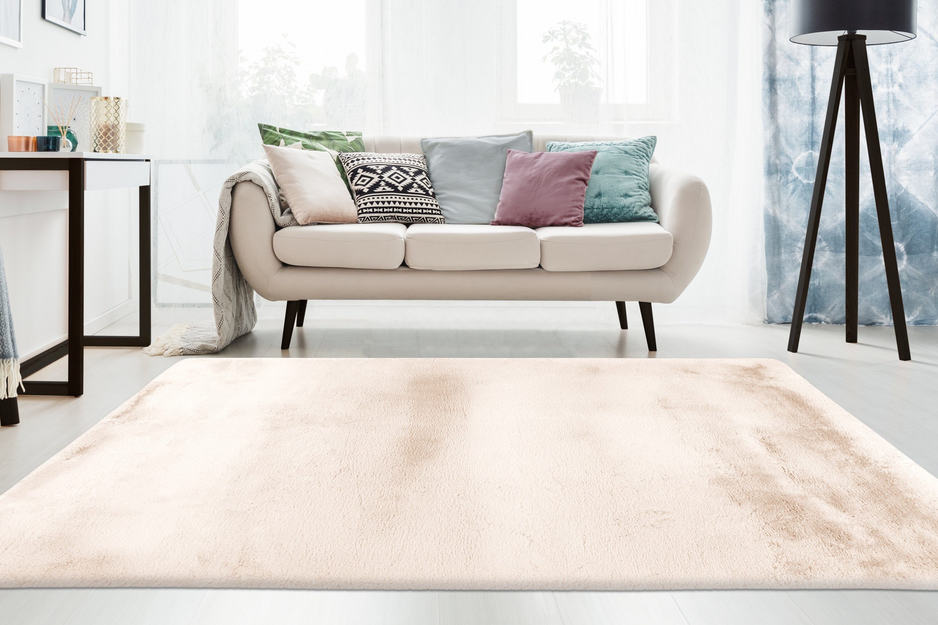 Kayoom Teppich Subb 925, rechteckig, Höhe: 48 mm, Hochflor, Kanninchen Fell Haptik, alle Räume, leichter Glanz