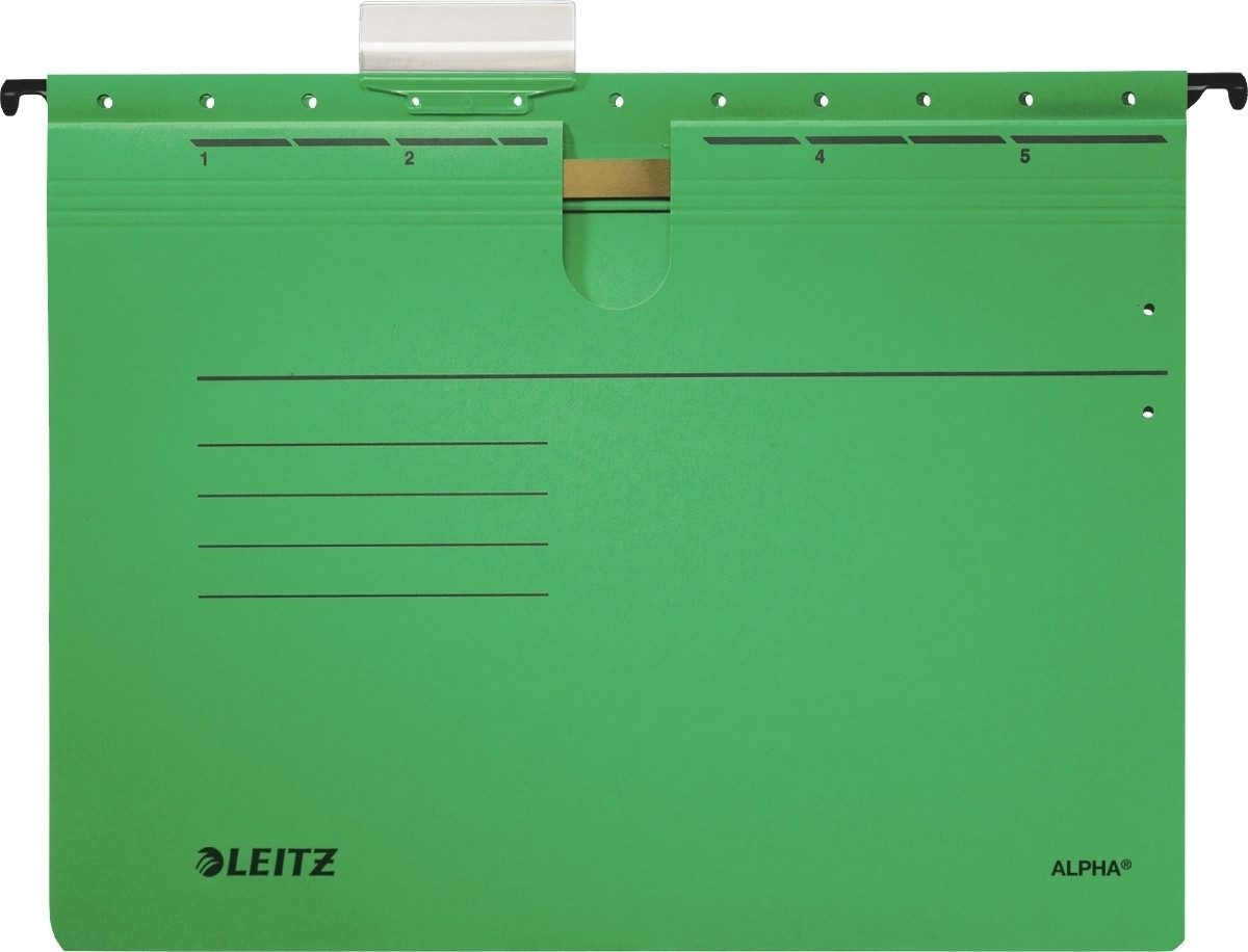 LEITZ Hefter Hängehefter Alpha kaufm. Heftung 250g/qm Karton grün VE=5 Stück