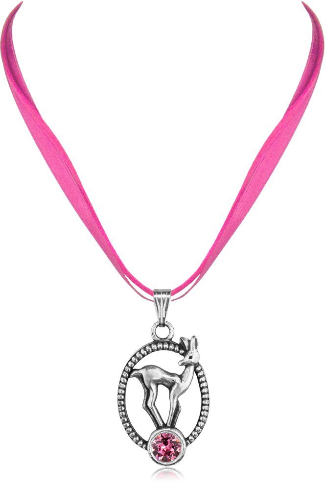 LUISIA® Kette mit Anhänger Halskette "Valentina Reh" mit Kristall von Swaro günstig online kaufen