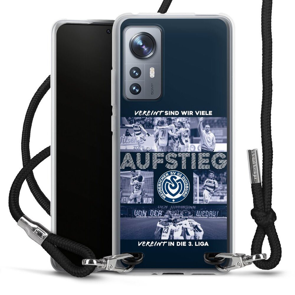 DeinDesign Handyhülle MSV Duisburg Aufstieg Offizielles Lizenzprodukt, Xiaomi 12 5G Handykette Hülle mit Band Case zum Umhängen