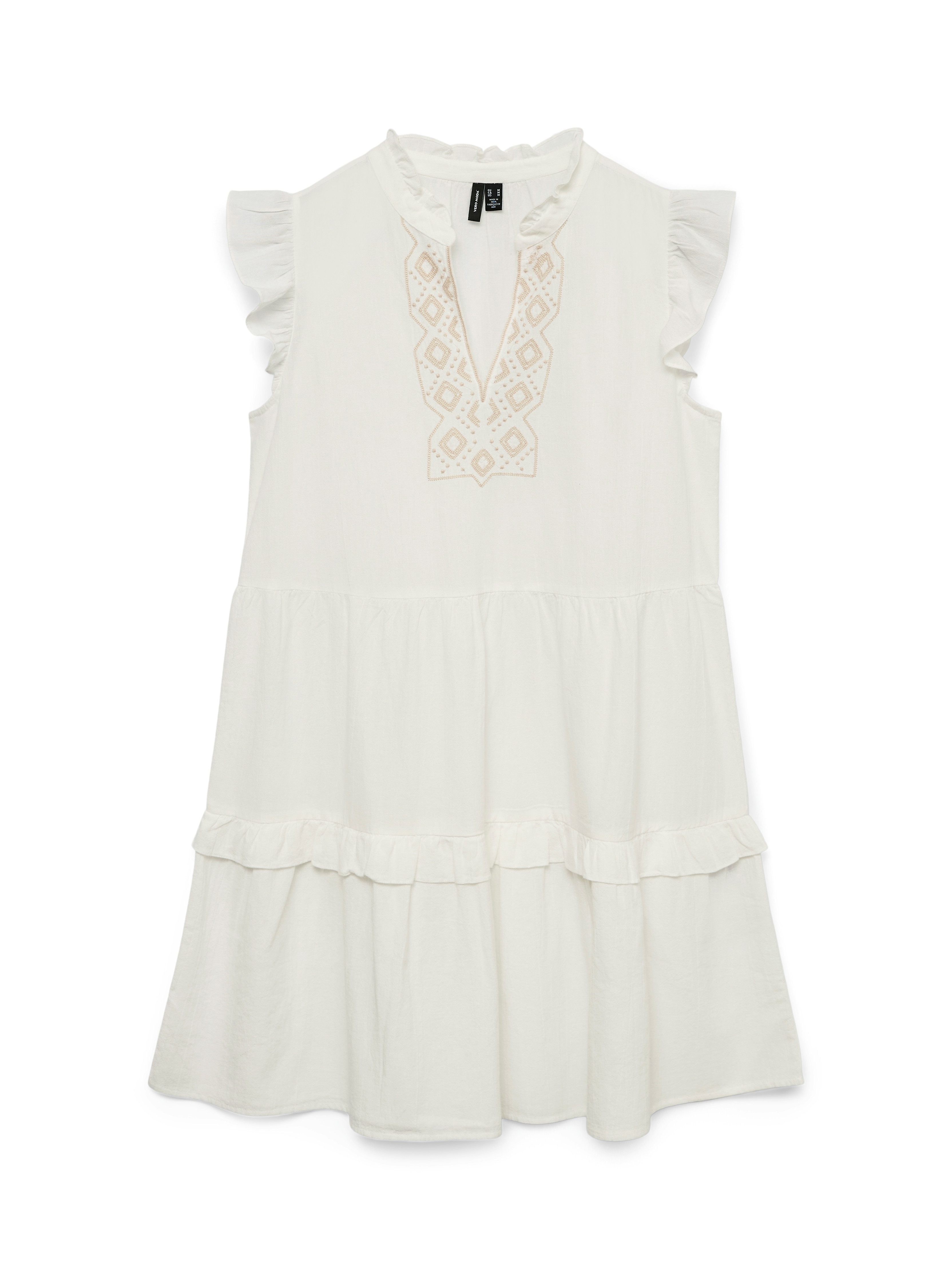 Vero Moda Tunikakleid VMDICTHE EMB SHORT DRESS WVN GA Baumwolle, regular fit