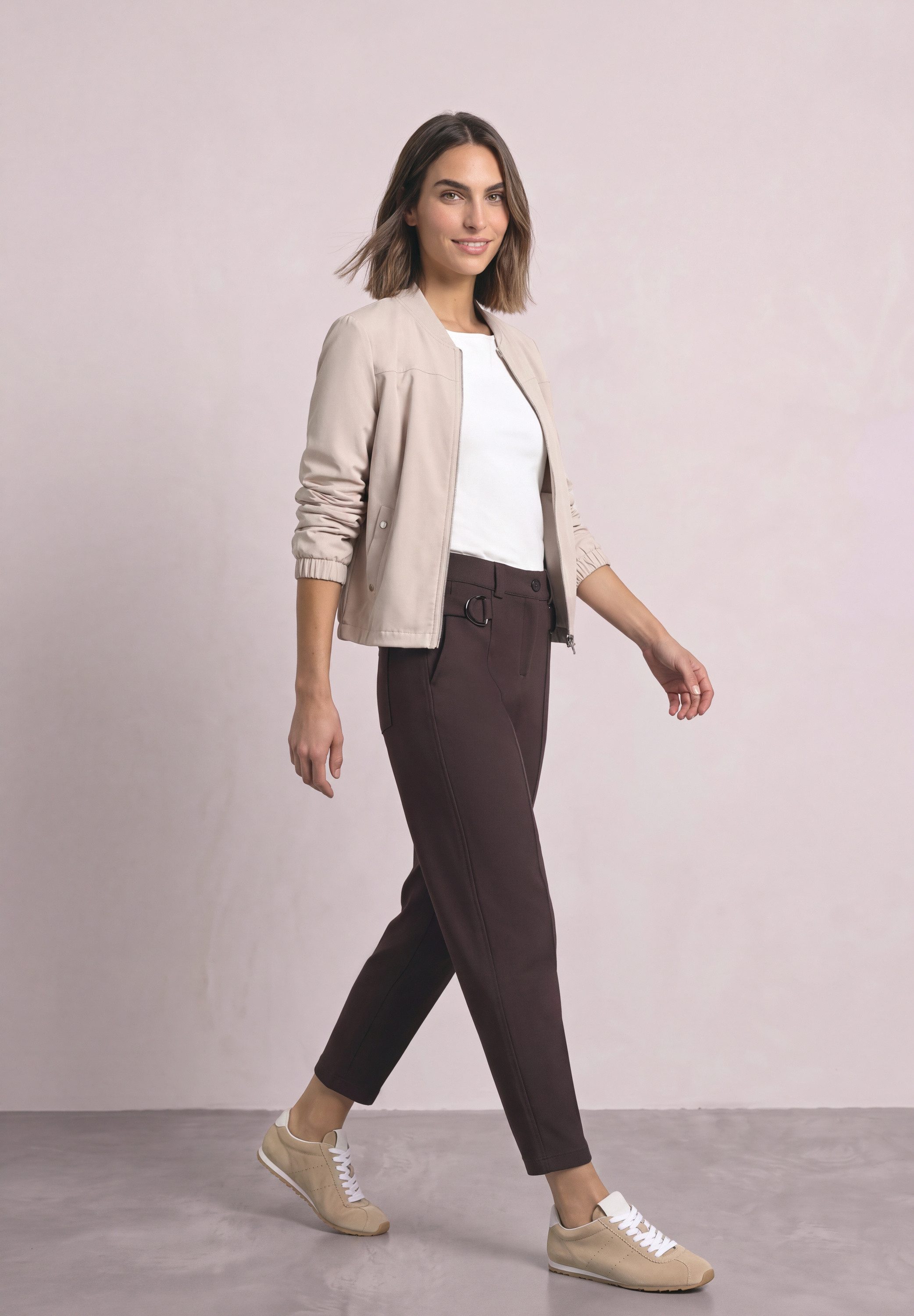 STREET ONE Stoffhose mit Schnallen
