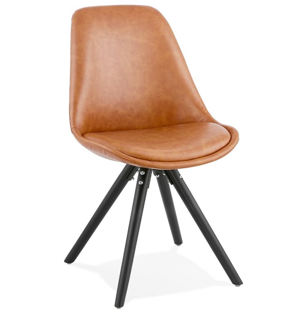 KADIMA DESIGN Esszimmerstuhl SANI Stuhl Kunstleder Braun (brown,black) 48 x 56 Bronze Schwarz | Stühle