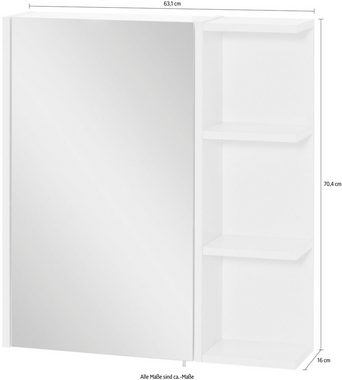 Schildmeyer Spiegelschrank Laif Breite 63 cm, 1-türig, 3 Regalfächer, Soft-Close, Made in Germany