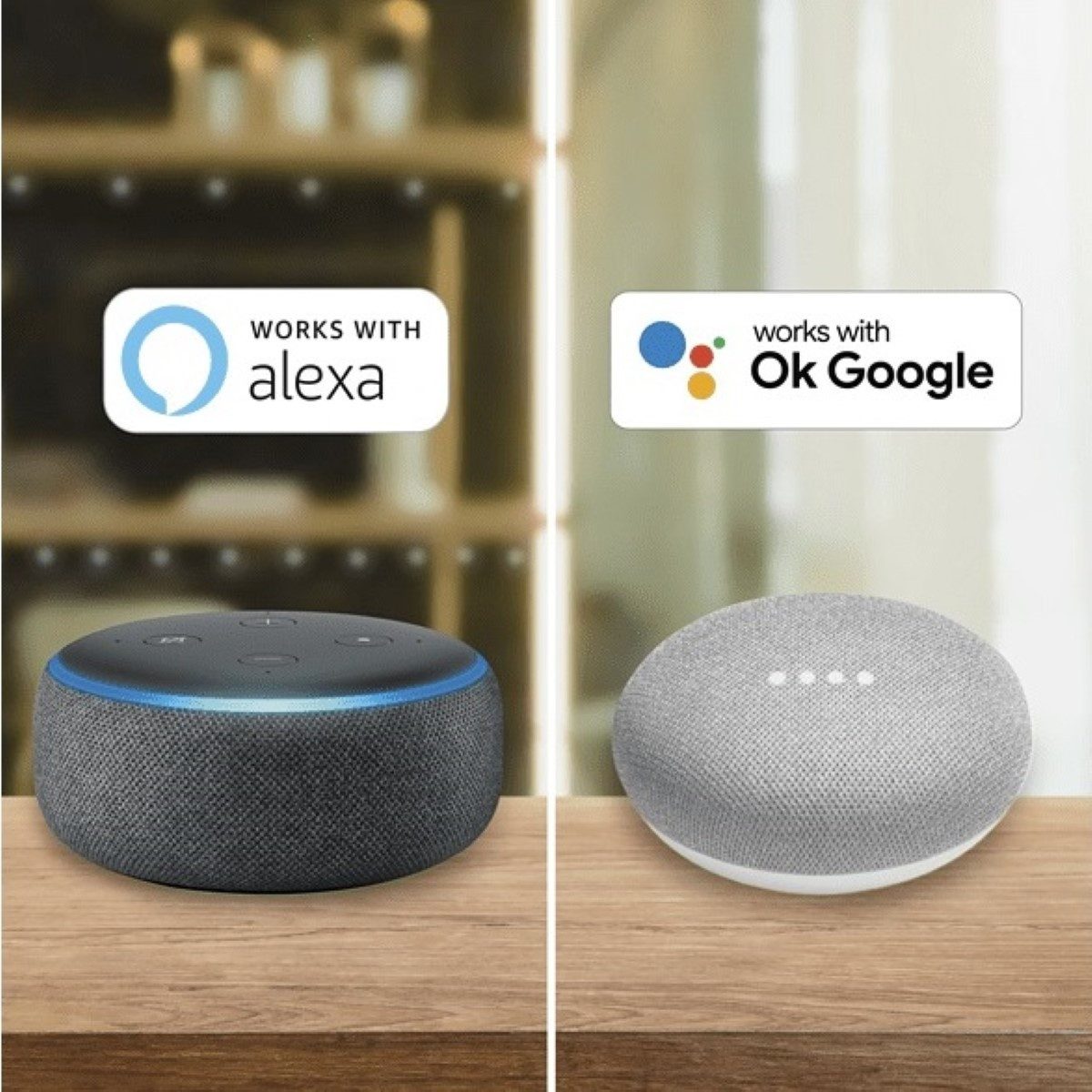 Hama LED Einbaustrahler 3x WiFi LED Einbaustrahler 5W / 32W Nickel, 3er Pack WLAN Einbauspot Dimmbar App Sprachsteuerung für Alexa Google