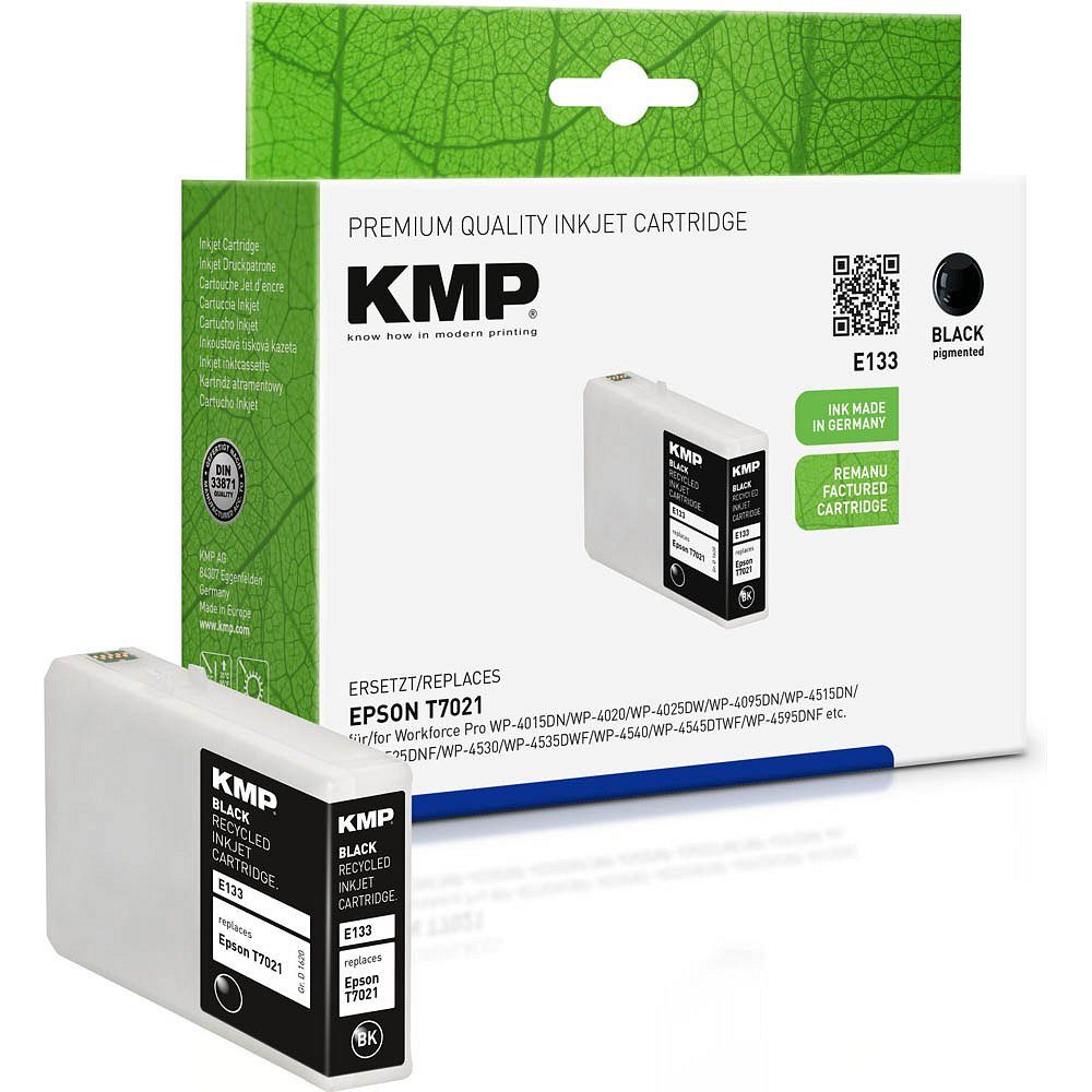 KMP 1 Tinte E133 ERSETZT T7021 - black Tintenpatrone (1 Farbe, 1-tlg)